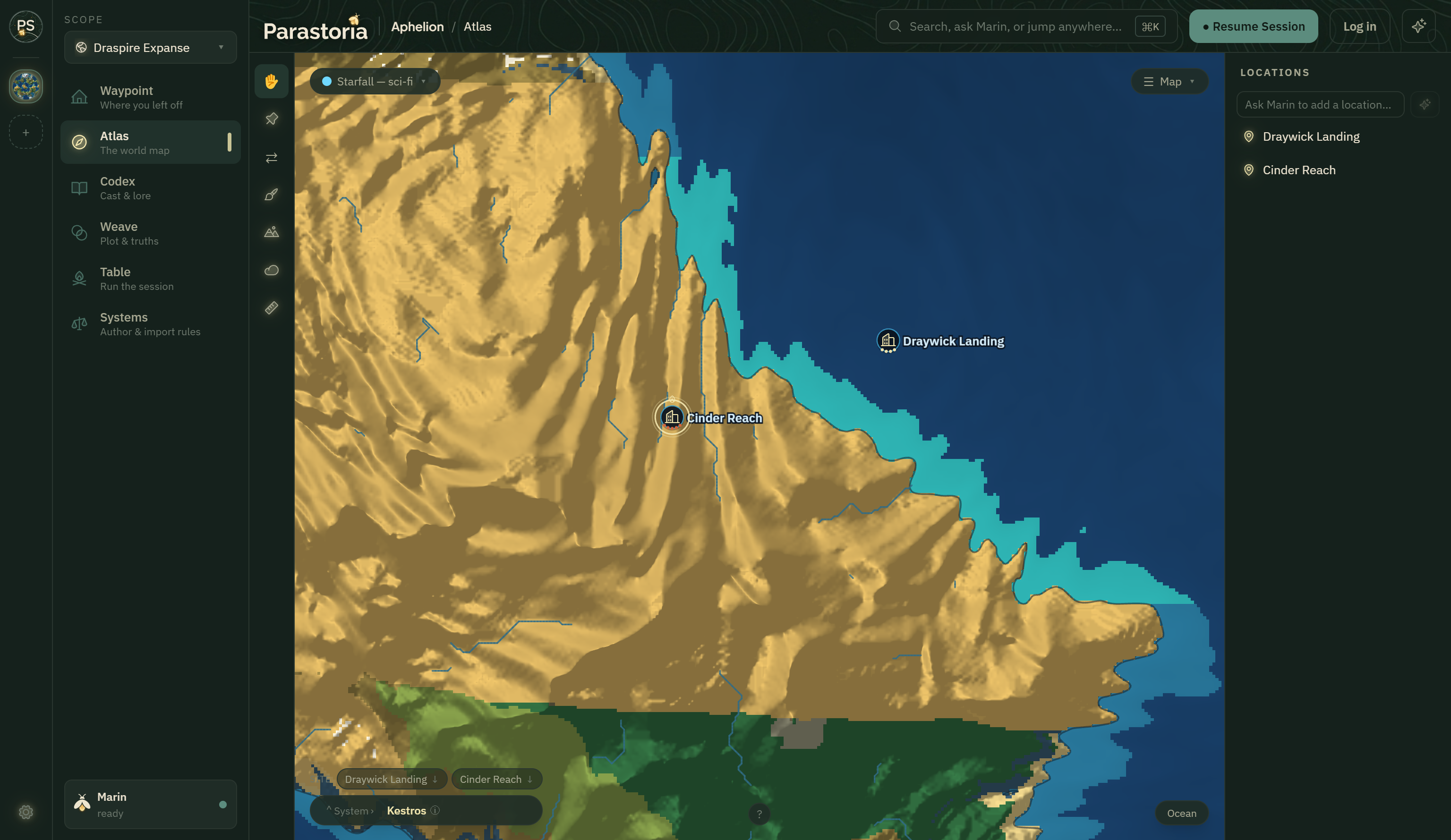 A fantasy world drawn by Parastoria